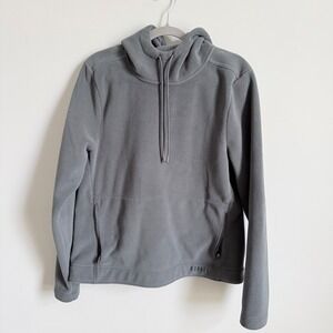 Nobull Mens Polar Fleece Pullover Hoodie Grey Athletic Sweatshirt L